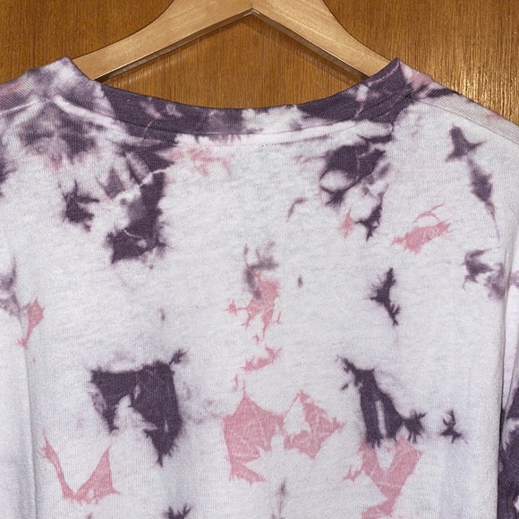 •SPLENDID•NWT BRUSHED TIE-DYE JERSEY RAW EDGE HEM PULLOVER SWEATER (M) - Picture 12 of 13